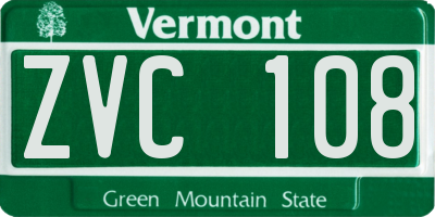 VT license plate ZVC108