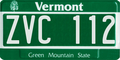 VT license plate ZVC112