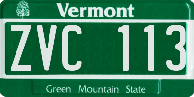 VT license plate ZVC113