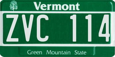 VT license plate ZVC114