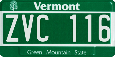 VT license plate ZVC116