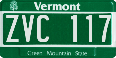 VT license plate ZVC117