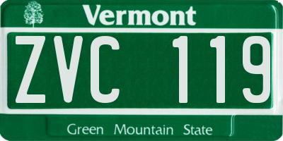 VT license plate ZVC119