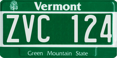 VT license plate ZVC124
