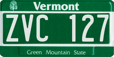 VT license plate ZVC127