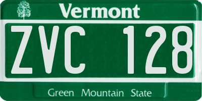 VT license plate ZVC128
