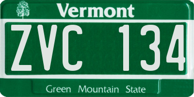 VT license plate ZVC134