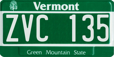VT license plate ZVC135