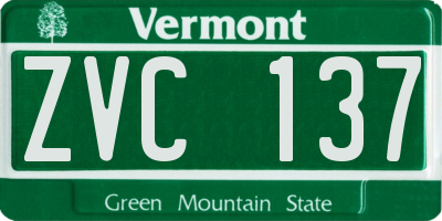 VT license plate ZVC137