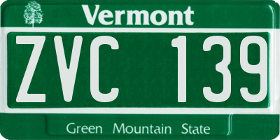 VT license plate ZVC139