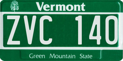 VT license plate ZVC140