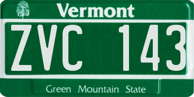 VT license plate ZVC143