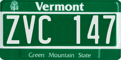 VT license plate ZVC147
