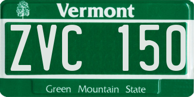 VT license plate ZVC150
