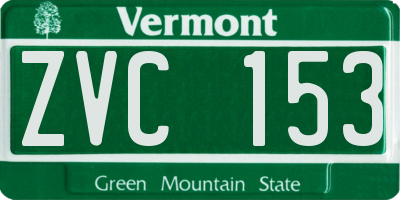 VT license plate ZVC153