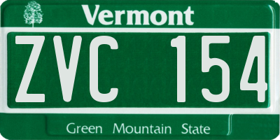 VT license plate ZVC154