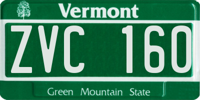 VT license plate ZVC160