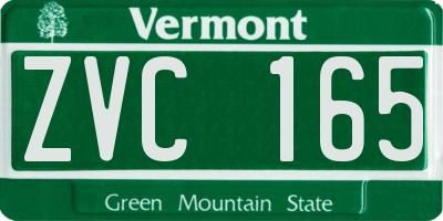 VT license plate ZVC165
