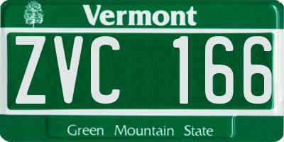 VT license plate ZVC166