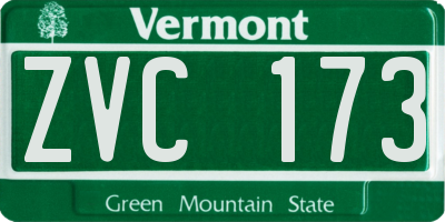 VT license plate ZVC173