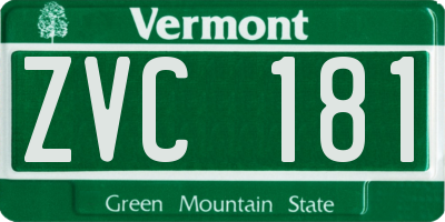 VT license plate ZVC181