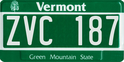 VT license plate ZVC187