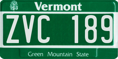 VT license plate ZVC189