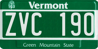 VT license plate ZVC190