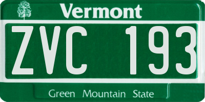 VT license plate ZVC193