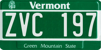 VT license plate ZVC197