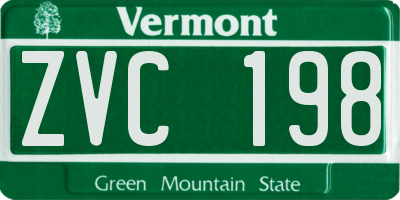 VT license plate ZVC198