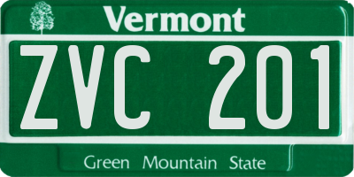 VT license plate ZVC201