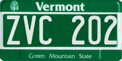 VT license plate ZVC202