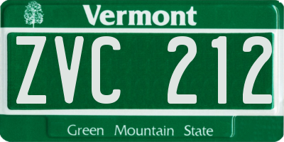 VT license plate ZVC212