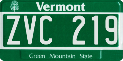 VT license plate ZVC219