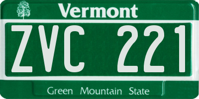 VT license plate ZVC221