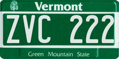 VT license plate ZVC222