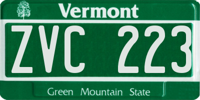 VT license plate ZVC223