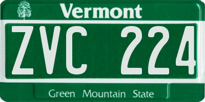 VT license plate ZVC224