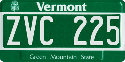 VT license plate ZVC225