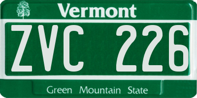 VT license plate ZVC226
