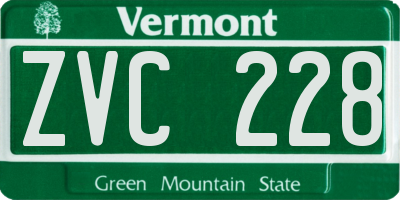VT license plate ZVC228