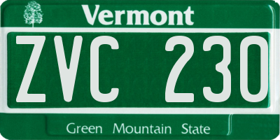 VT license plate ZVC230