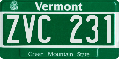 VT license plate ZVC231