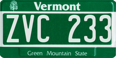 VT license plate ZVC233