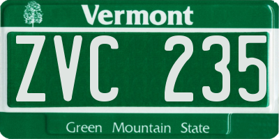 VT license plate ZVC235