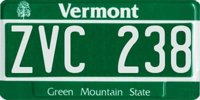 VT license plate ZVC238