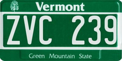 VT license plate ZVC239