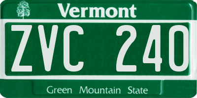 VT license plate ZVC240