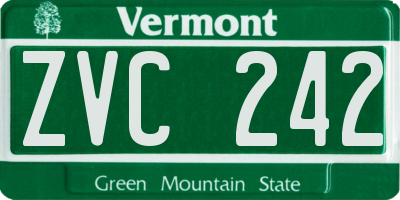 VT license plate ZVC242